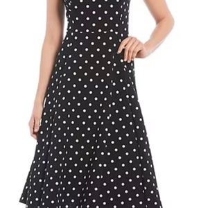 Calvin Klein black and white polka dot dress